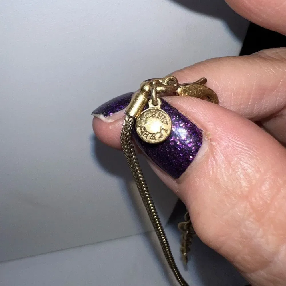 J. Crew Burnished Gold Tone‎ and Crystal Boho Pendant Necklace